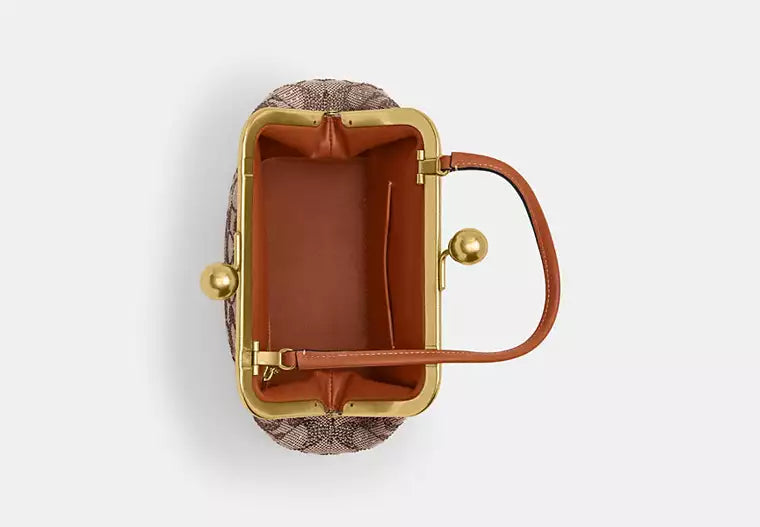 Sac Rigide à Fermoir Bourse 16 En Jacquard Exclusif Avec Cristaux