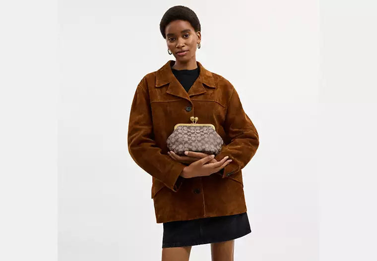 Sac Rigide à Fermoir Bourse 16 En Jacquard Exclusif Avec Cristaux