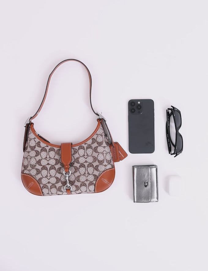 Sac hobo Hamptons en jacquard exclusif à cristaux